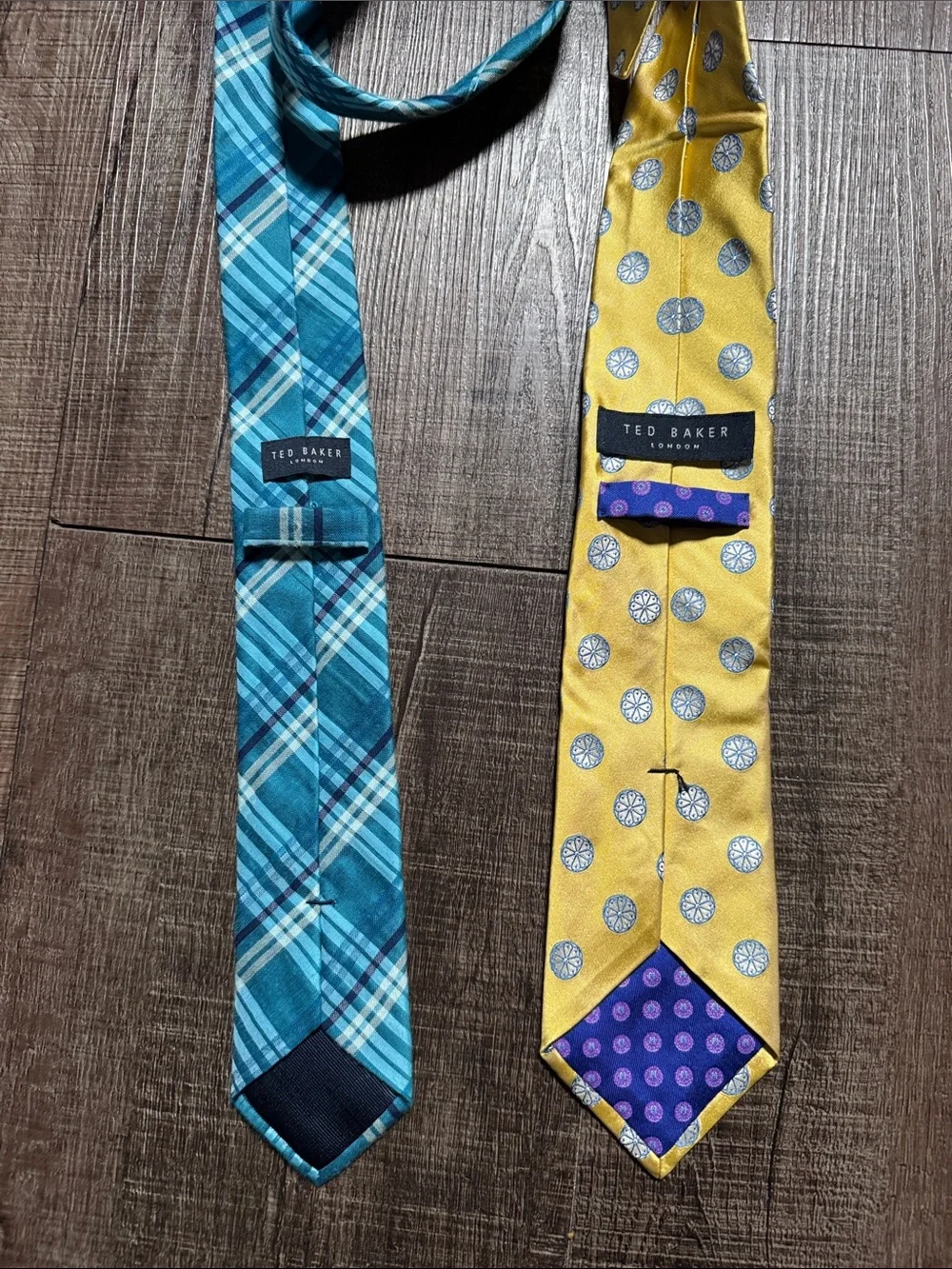 Ted Baker London Yellow Polka Dot Tie & Teal Plaid Tie Set